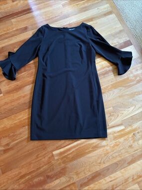 Karl Lagerfeld Black Bell-Sleeve Sheath Dress